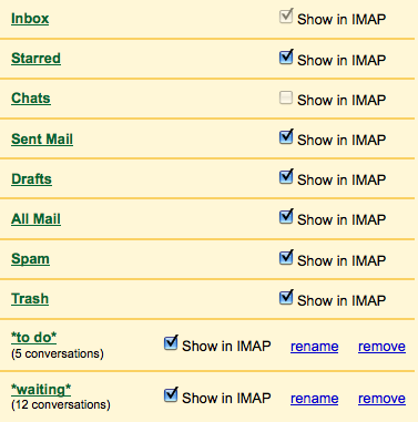   Gmail IMAP-